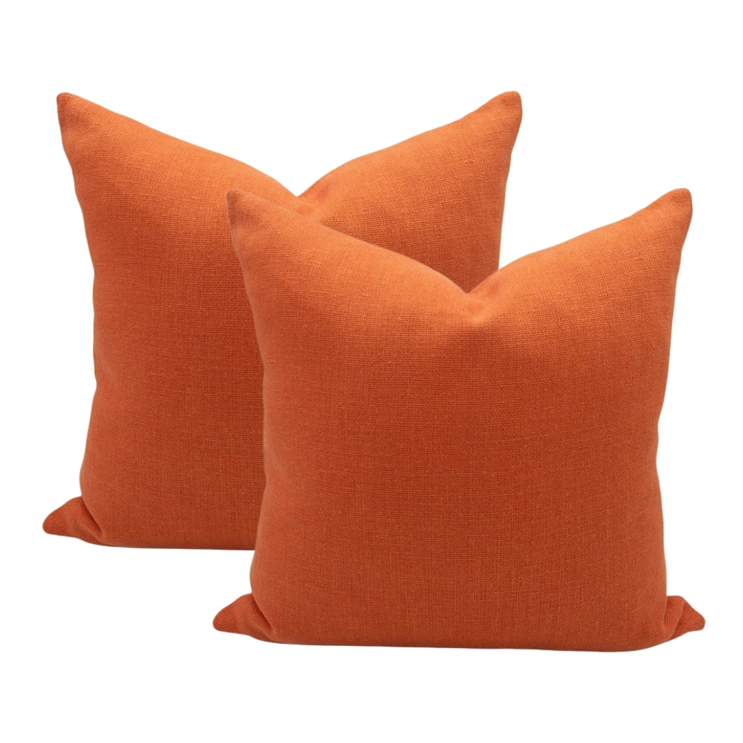 Orange Linen Designer Pillow Cover Set – Arianna Belle