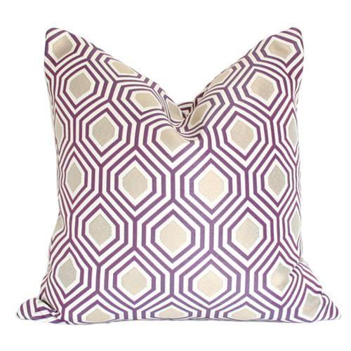 Hexagon Purple & Gold Custom Designer Pillow | Arianna Belle 
