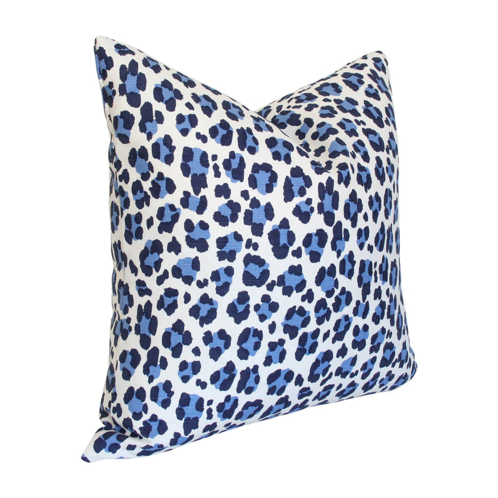 Conga Line Navy & French Blue Custom Designer Pillow side view | Arianna Belle 