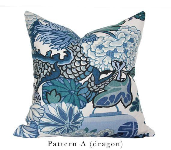 Chiang Mai Blue Custom Designer Pillow Dragon | Arianna Belle