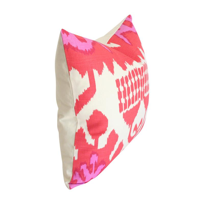 Kazak Orange & Pink Custom Designer Pillow side view | Arianna Belle 