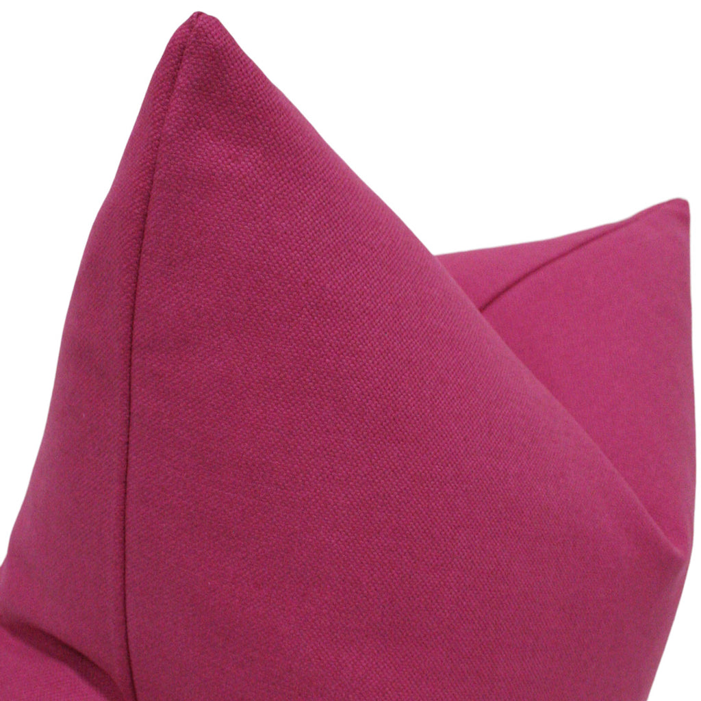 Magenta Cotton Linen Solid High End Decorator Cushion from Arianna Belle Shop | detailed view