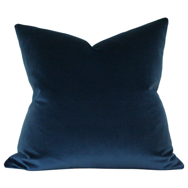 Midnight Blue Velvet Luxury Designer Pillow by Arianna Belle Custom