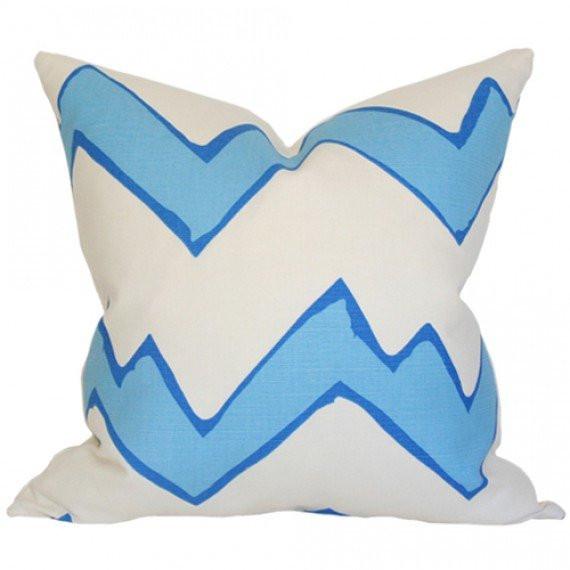 Montecito Zig Zag Celeste Custom Designer Pillow | Arianna Belle 
