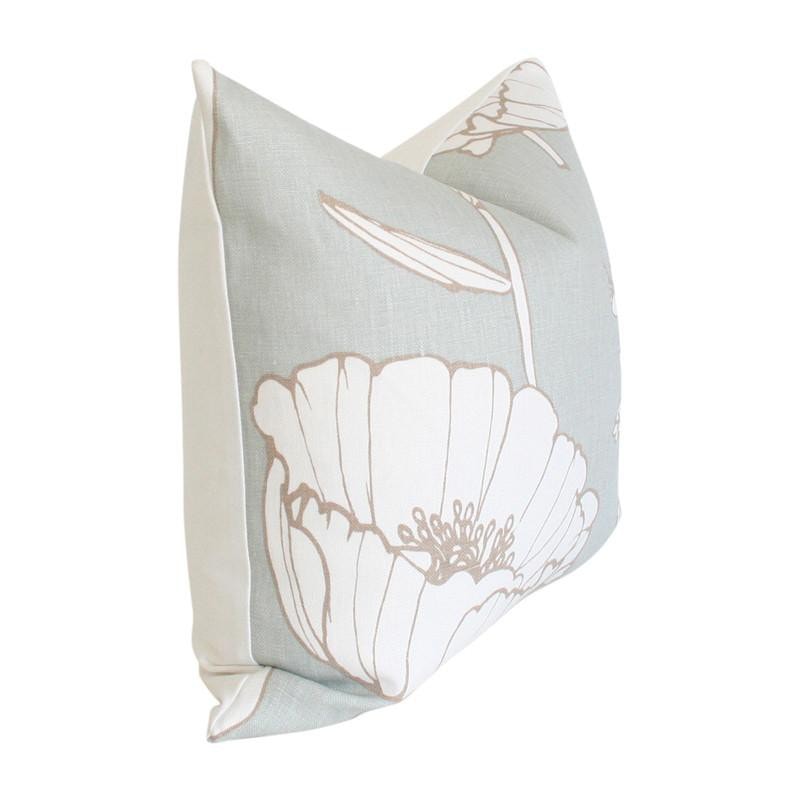 Poppyfield Seamist Custom Designer Pillow side view | Arianna Belle 