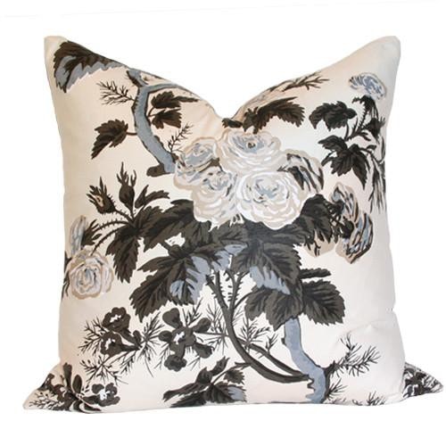 Pyne Hollyhock Charcoal Custom Designer Cushion | Arianna Belle 