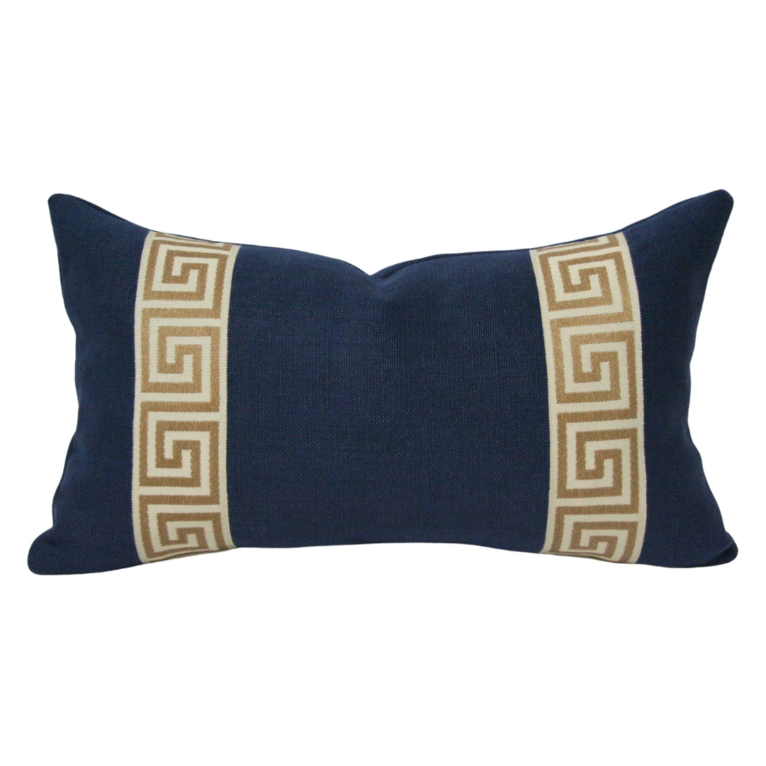 Navy Blue Greek Key Throw Pillows Navy Blue Greek Key Throw Pillow