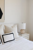 Solid White with Grosgrain Ribbon Border lumbar