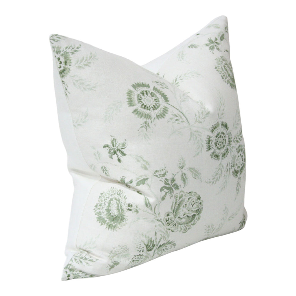 Boutique Floral Green Designer Pillow from Arianna Belle Shop | Side View