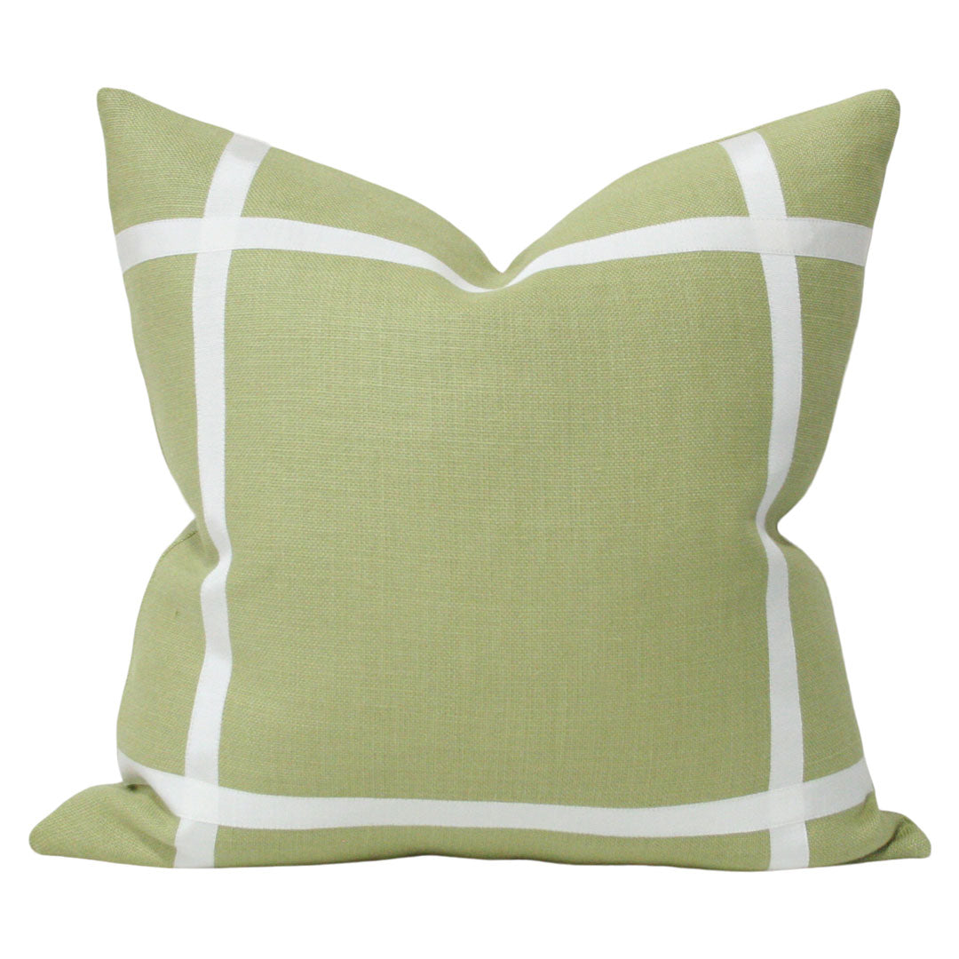 https://ariannabelle.com/cdn/shop/files/leaf-green-linen-off-white-ribbon-designer-pillow-arianna-belle-shop-front-view.jpg?v=1684175468