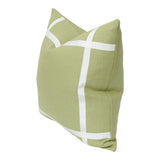 Leaf Green Linen with Off-White Ribbon Luxury Throw Pillow from Arianna Belle Shop 