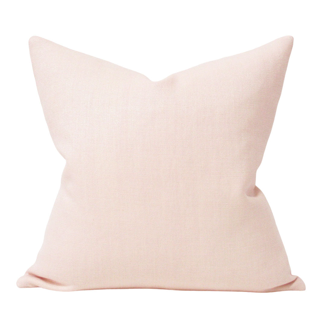 Pale Pink Performance Linen Luxury Designer Pillow by Arianna