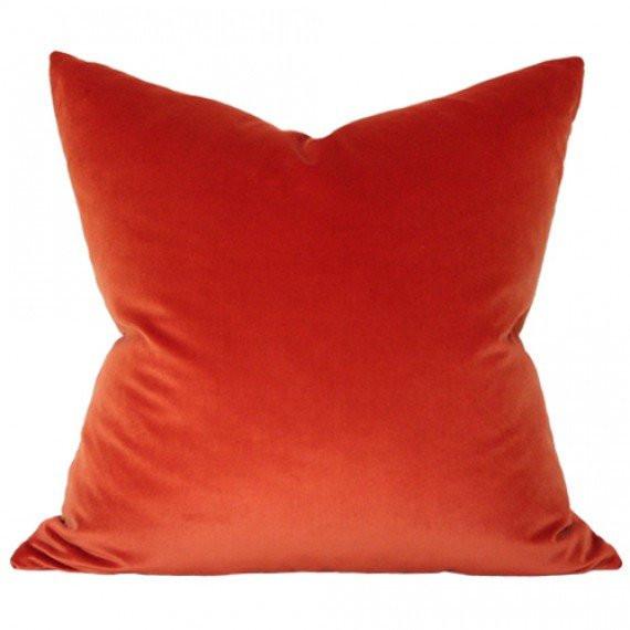 Rust Velvet Designer Pillow – Arianna Belle - Main Image