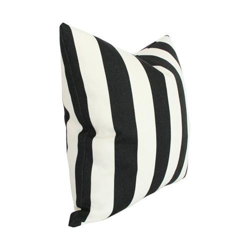 Cabana Stripe Black & White Custom Designer Pillow side view | Arianna Belle 
