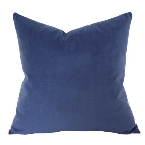 Indigo Blue Velvet Custom Designer Pillow | Arianna Belle 