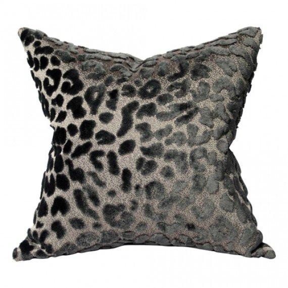 Leopardo Pewter Grey Custom Designer Pillow | Arianna Belle 