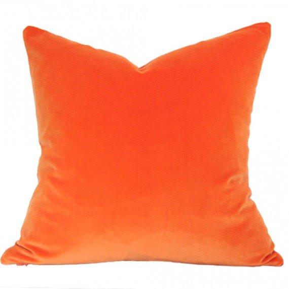 Orange Velvet Designer Pillow – Arianna Belle - Main Image