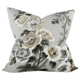 Pyne Hollyhock Grisaille Custom Designer Pillow | Arianna Belle 