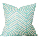 Zig Zag Aqua Light Turquoise Custom Designer Pillow | Arianna Belle 