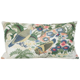 Anshun Paprika and Blue Birds lumbar Custom Designer Pillow | Arianna Belle