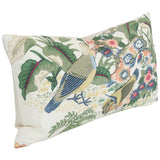 Anshun Paprika and Blue Birds lumbar Custom Designer Pillow side view | Arianna Belle