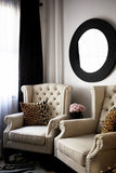Leopard Velvet Custom Designer Pillow on chair | Arianna Belle 