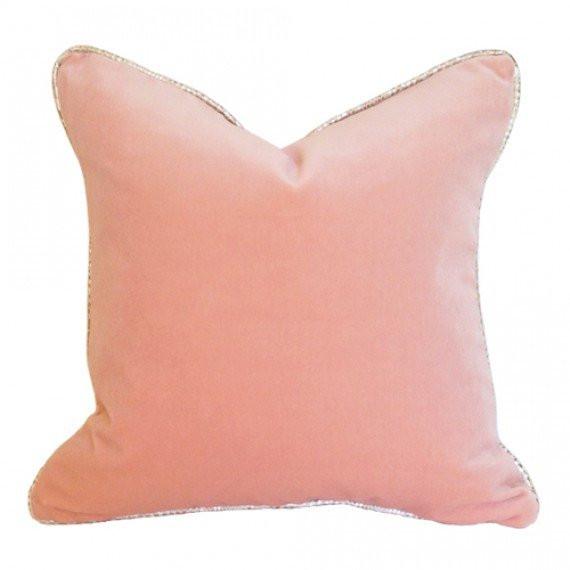 Blush Pink Velvet with Light Gold Piping Custom Designer Pillow | Arianna Belle 