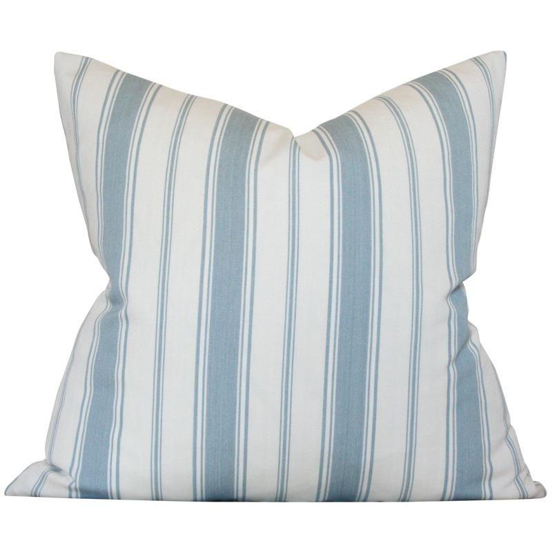 Branca Stripe Sky Blue Custom Designer Pillow | Arianna Belle 