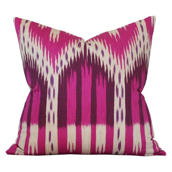 Bukhara Ikat Fuchsia Custom Designer Pillow | Arianna Belle 