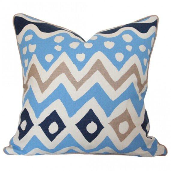 Cap Ferrat Multi Blues Custom Designer Pillow | Arianna Belle 