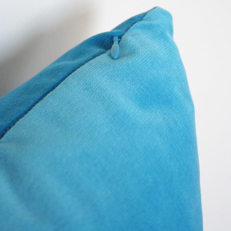 Capri Blue Velvet Custom Designer Pillow detailed view | Arianna Belle 