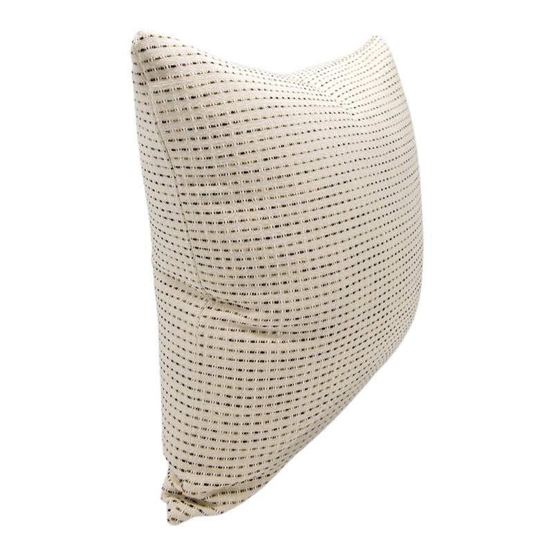 Celine Beige Designer Pillow with textured small scale pattern- side view