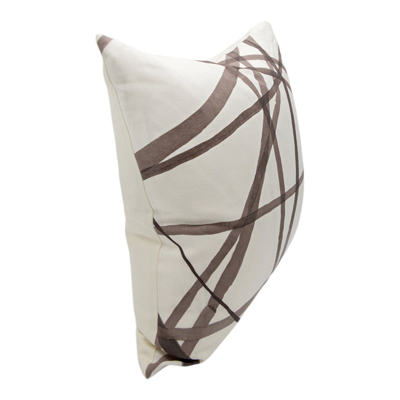 Channels Taupe decorative geometric patterned cushion