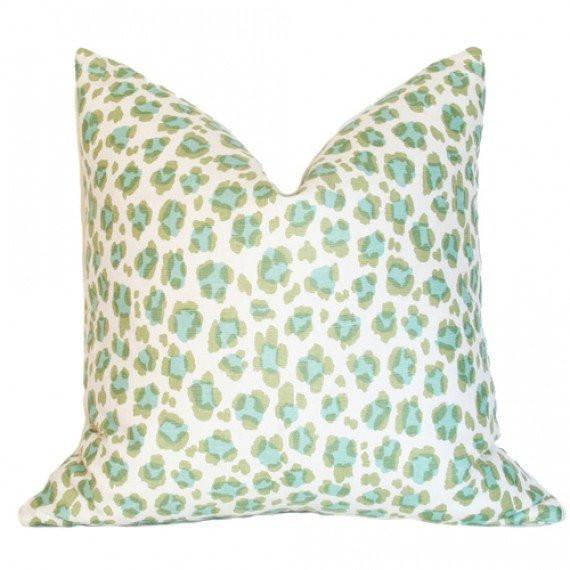 Conga Line Moss & Aqua Custom Designer Pillow | Arianna Belle 