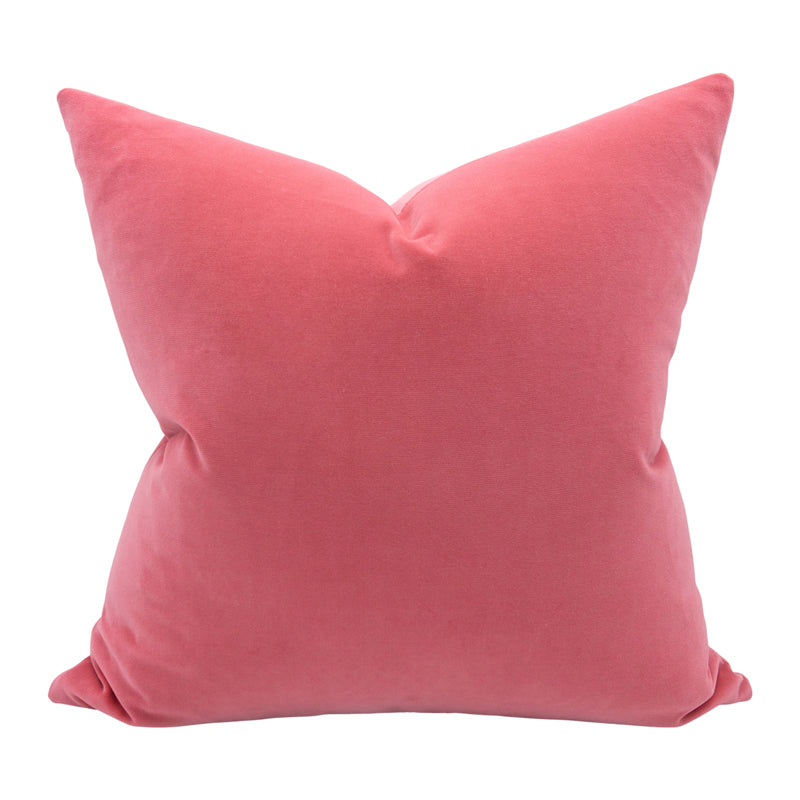 Coral Pink Velvet Luxury Designer Pillow by Arianna Belle Custom