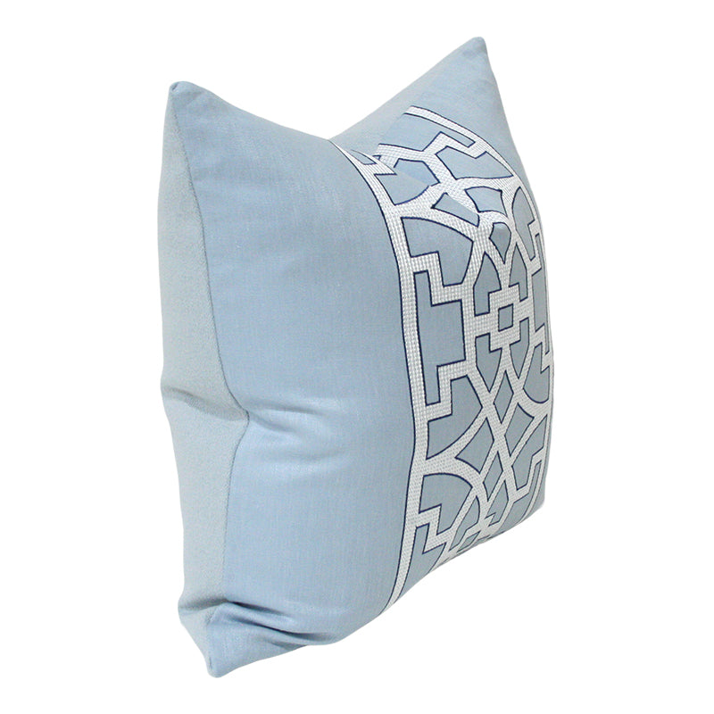 Don't Fret Sky Blue Luxury Pillow from Arianna Belle Shop | side view