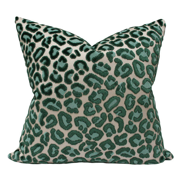 Emerald Green Cheetah Velvet Custom Designer Pillow | Arianna Belle 