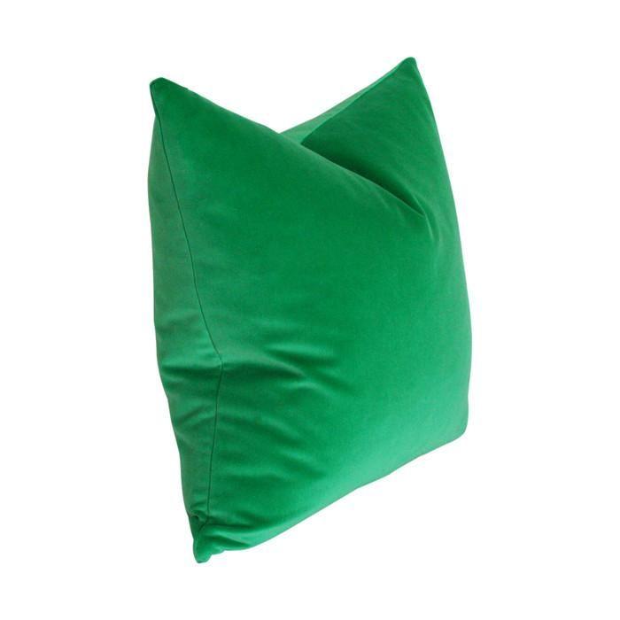 Emerald Green Velvet Custom Designer Pillow side view | Arianna Belle 