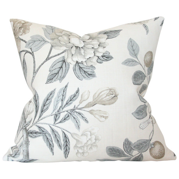 Emperor's Garden Grey Custom Designer Cushion | Arianna Belle 