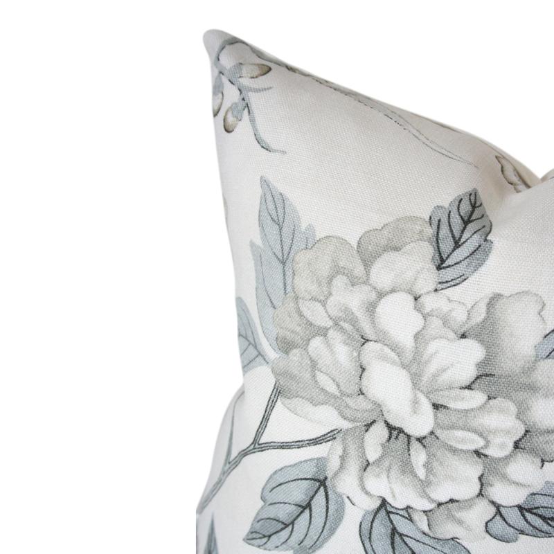 Emperor's Garden Grey Custom Designer Pillow detailed view | Arianna Belle 