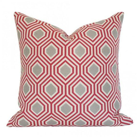 Hexagon Red Custom Designer Pillow | Arianna Belle 