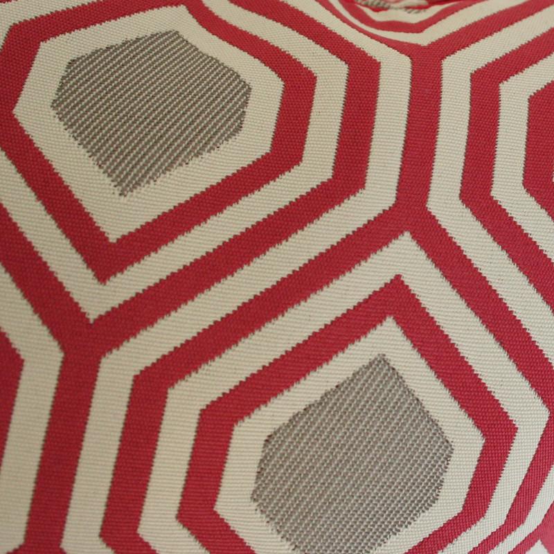Hexagon Red Custom Designer Pillow detailed view | Arianna Belle 