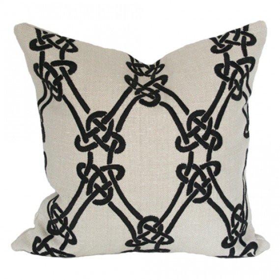 Gordian Weave Greige Custom Designer Pillow | Arianna Belle 