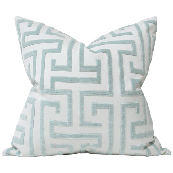 Aqua velvet outlet pillows