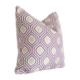 Hexagon Purple & Gold Custom Designer Pillow side view | Arianna Belle 