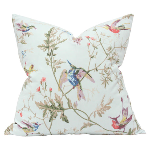 Hummingbirds Duck Egg Custom Designer Pillow | Arianna Belle 