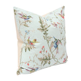 Hummingbirds Duck Egg Custom Designer Pillow side view | Arianna Belle 