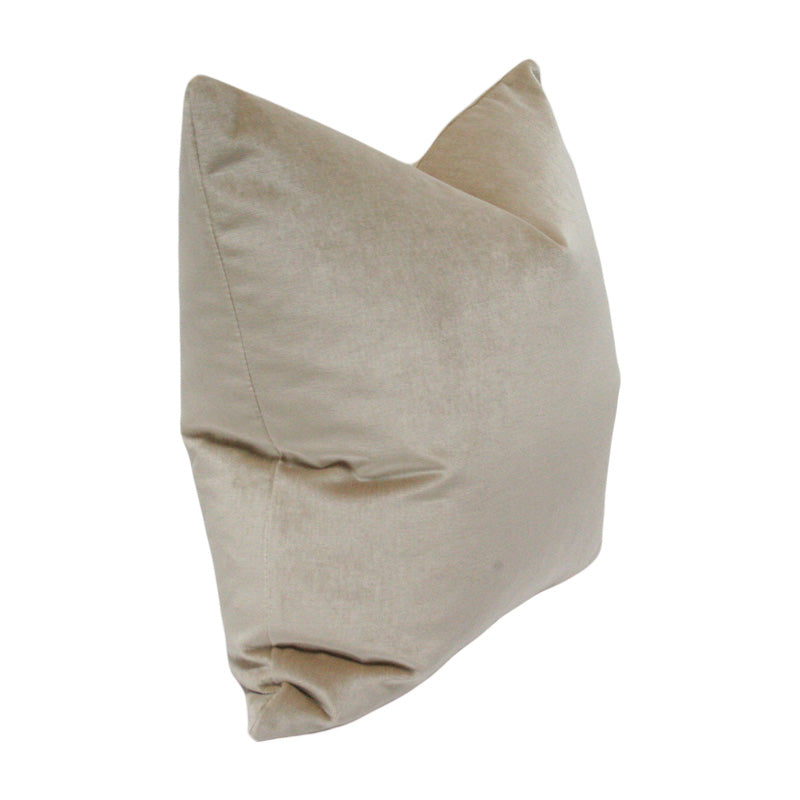 Latte Velvet Custom Designer Pillow side view | Arianna Belle 