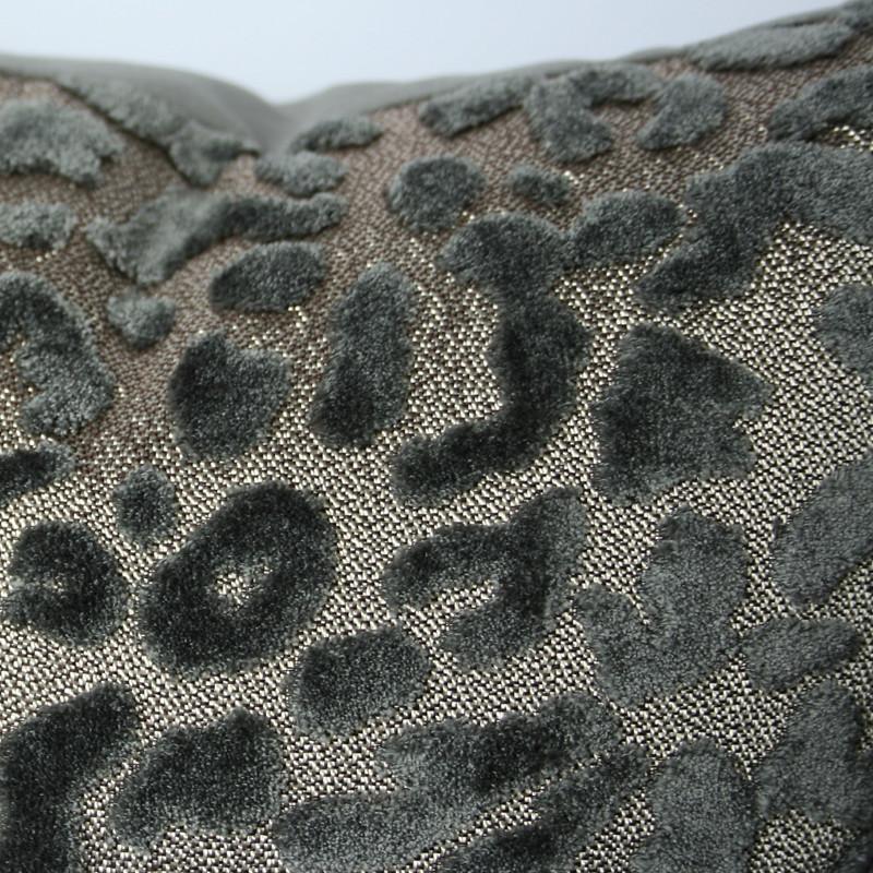 Leopardo Pewter Grey Custom Designer Pillow detailed view | Arianna Belle 