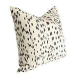Les Touches Black Custom Designer Pillow side view | Arianna Belle 